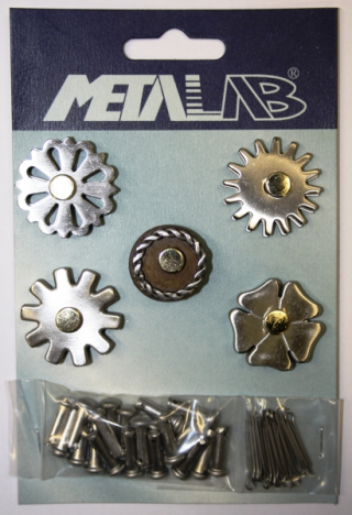 MetaLab spur rowels set with pins &amp; cotter pins - SS Brushed