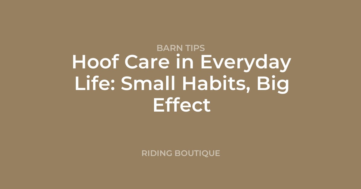 Hoof Care in Everyday Life: Small Habits, Big Effect