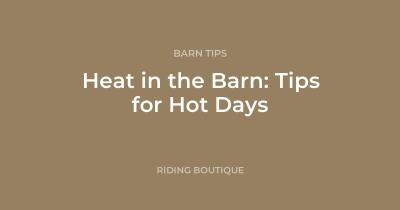 Heat in the Barn: Tips for Hot Days